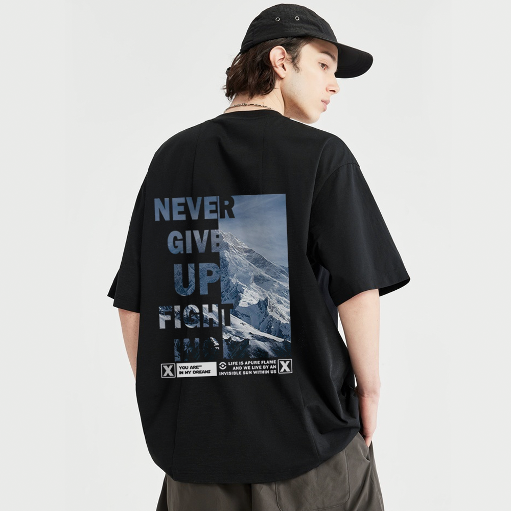 Pure Cotton 260G Snow Mountain Letter T-shirt