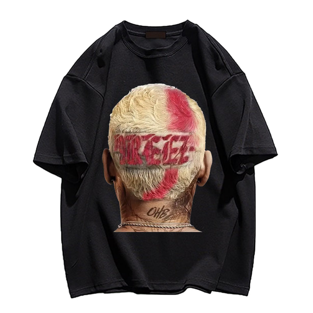 Portrait Pattern Cotton Sports T-shirt