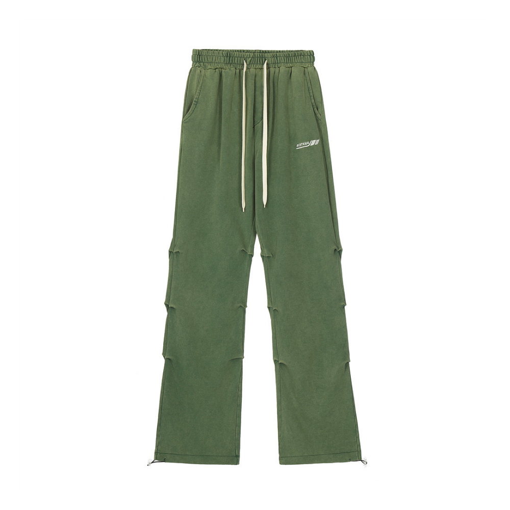 Retro Solid Color Straight Sweatpants