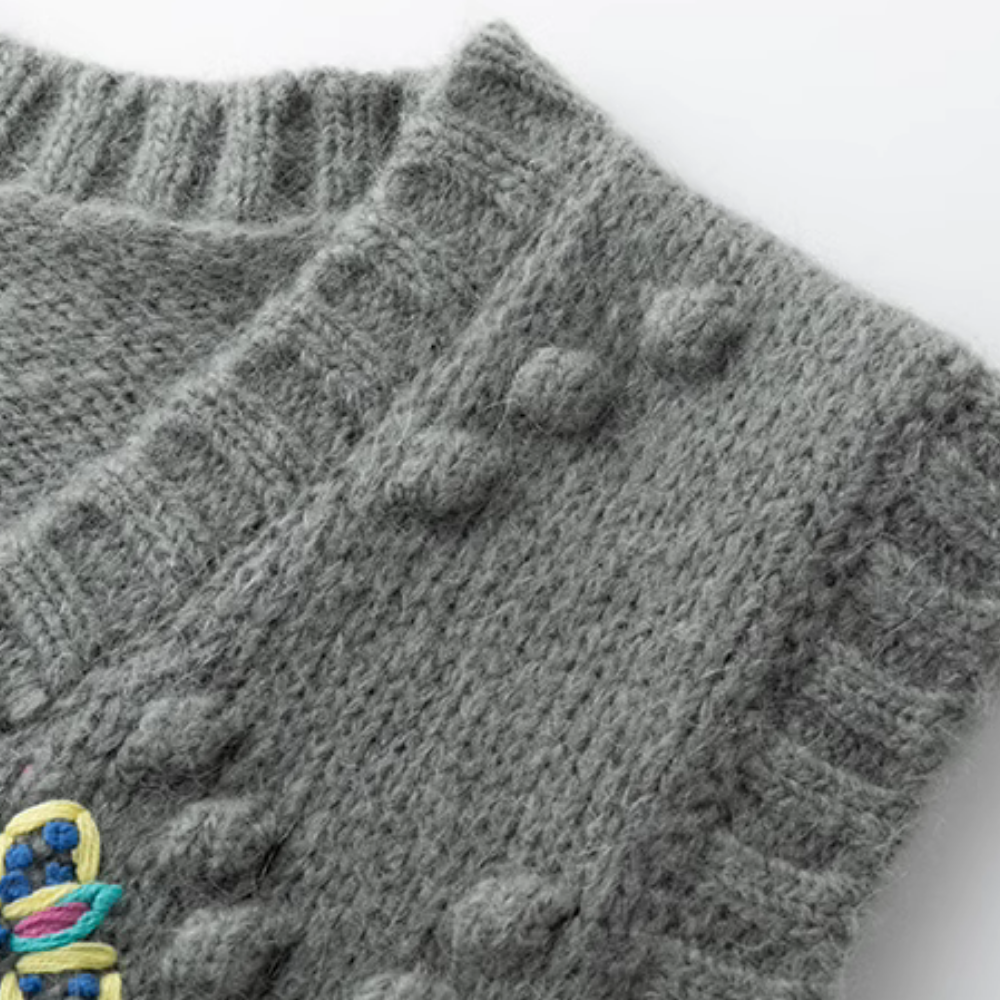 Women's Urban Flower Embroidered Knitted Vest