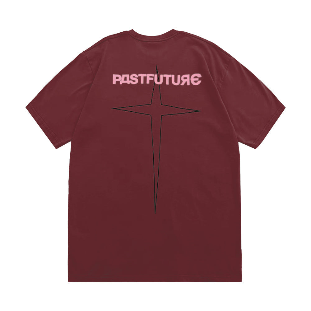 Past Future | Street Four-pointed Star Print T-shirt