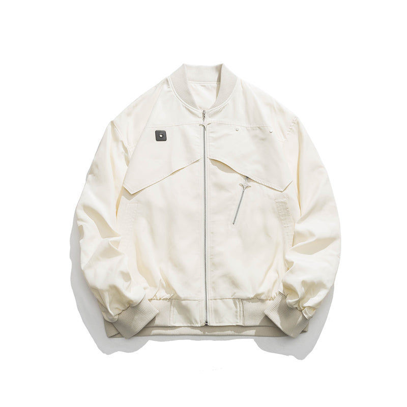 【NOW TREND】Solid Color Varsity Jacket