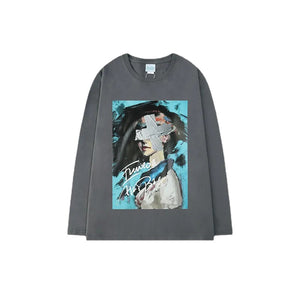 Street Comic Print Long Sleeve Shirt