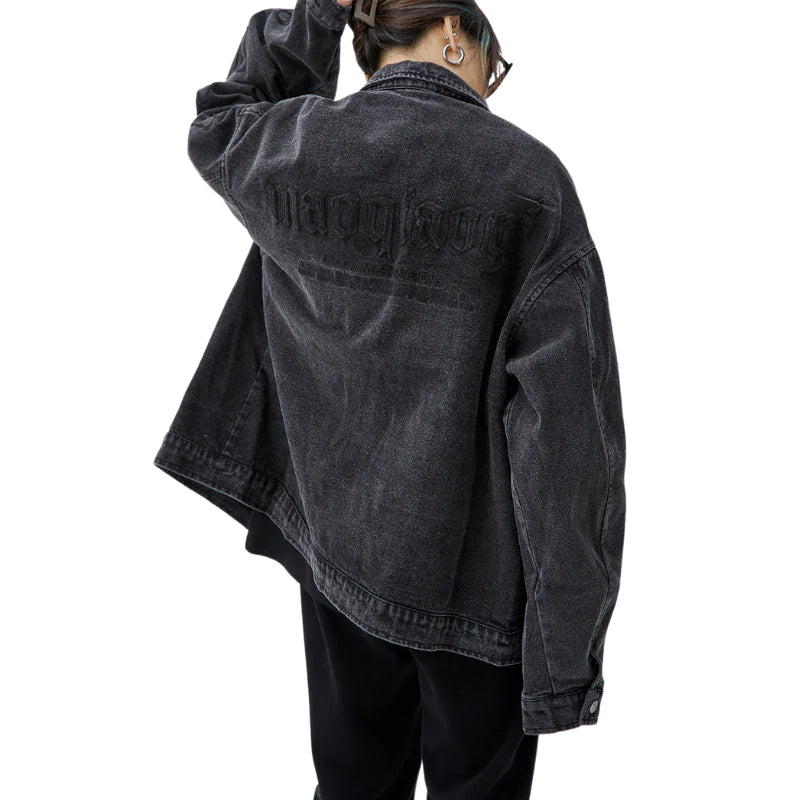 Simple Solid Letter Denim Jackets