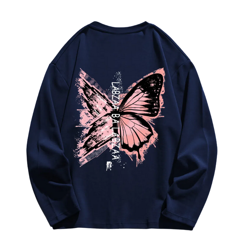 Casual Red Butterfly Letter Hoodie