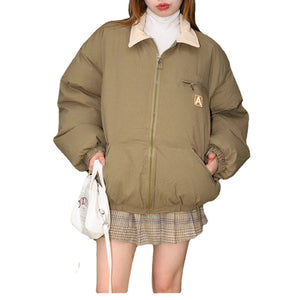 Women's Green Lapel Coat