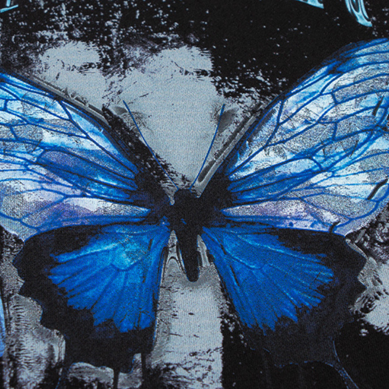 High Street Dark Butterfly Print Hoodie
