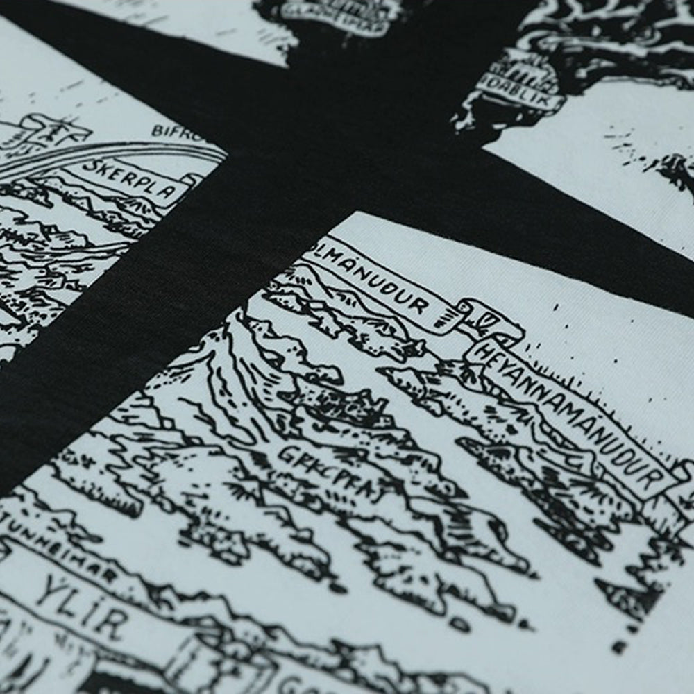Past Future | Casual Black & White Greece Map T-shirt