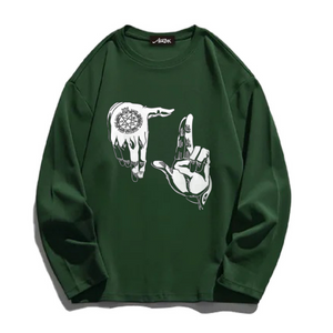 【Subscription】Hip Hop Gesture Long Sleeve Shirt