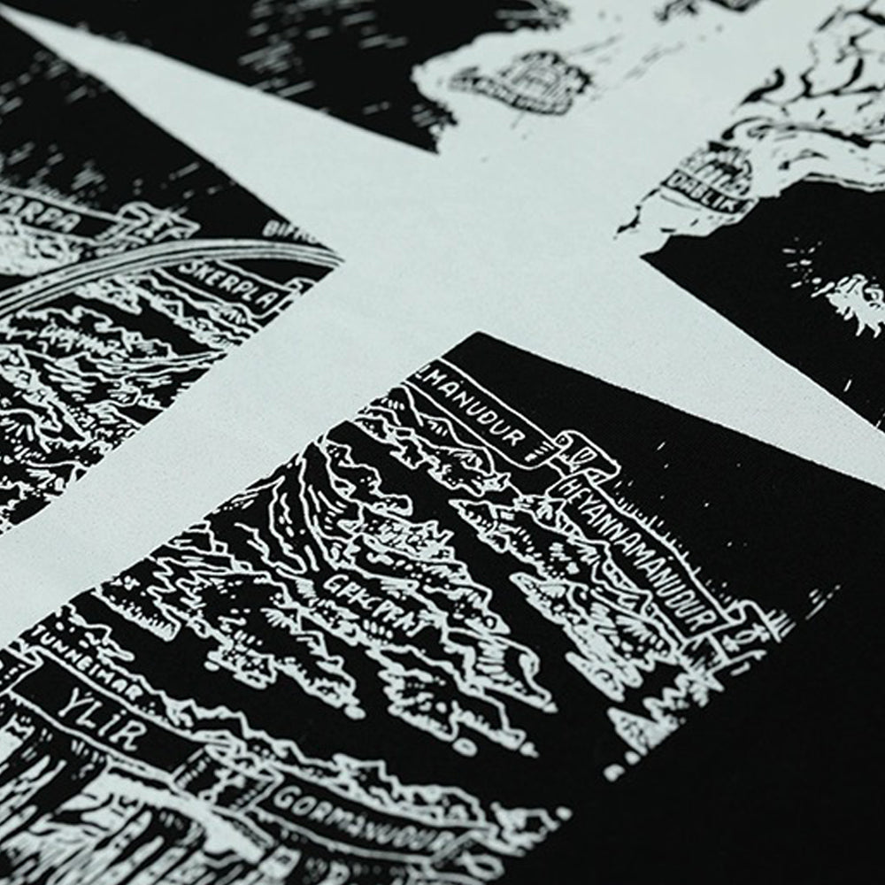 Past Future | Casual Black & White Greece Map T-shirt