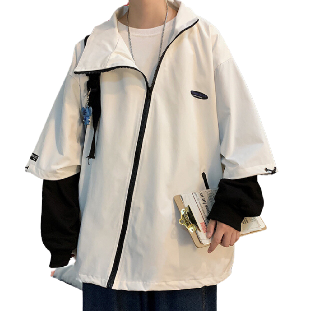 Outdoor Fake Two-Piece Panel Jacket