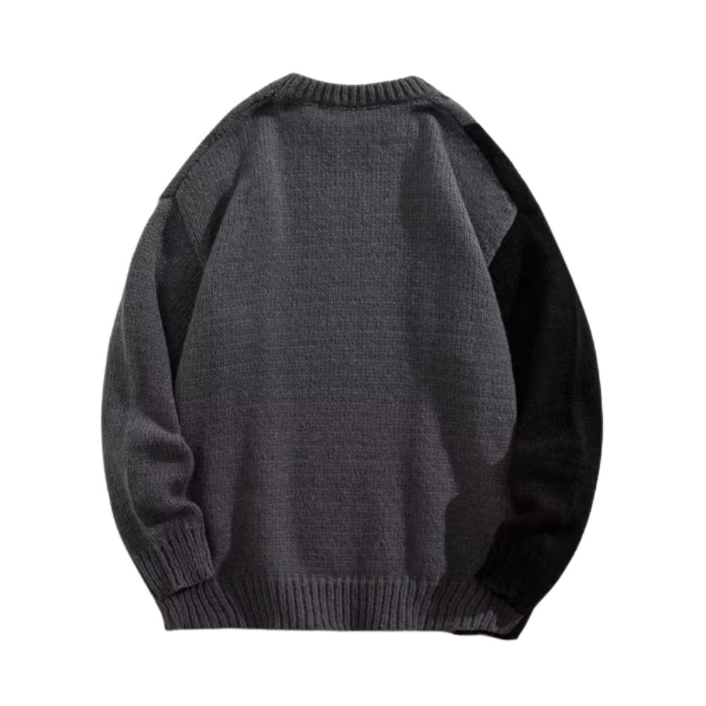 Loose Contrast Knit Sweater