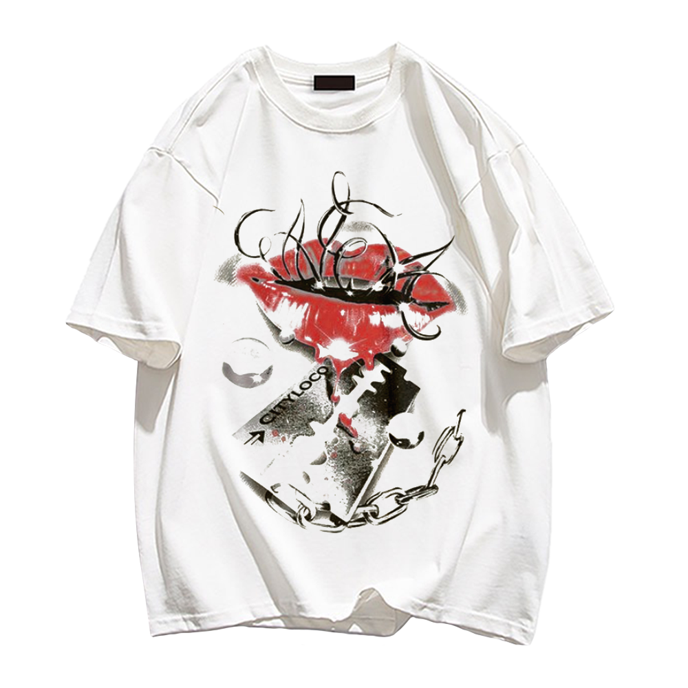 Injured Lip Print T-Shirt