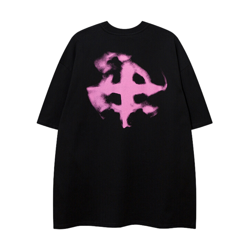 Dark Letter Graffiti Cotton T-Shirt