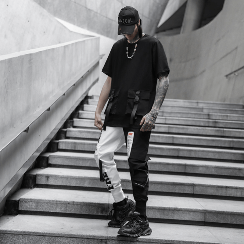Street Belted Patchwork Cargo Pants