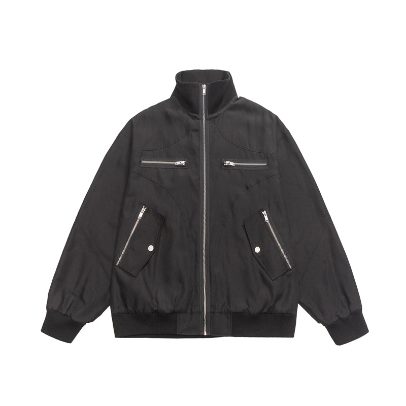 【NOW TREND】American Solid Color Zipper Jacket
