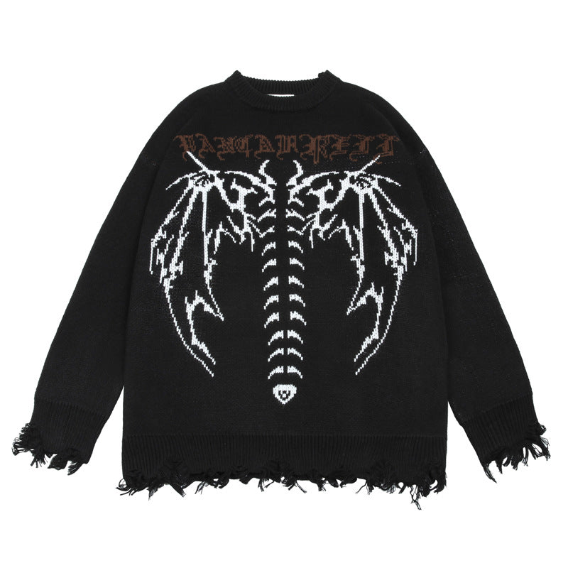 High Street Skeleton Embroidery Sweater