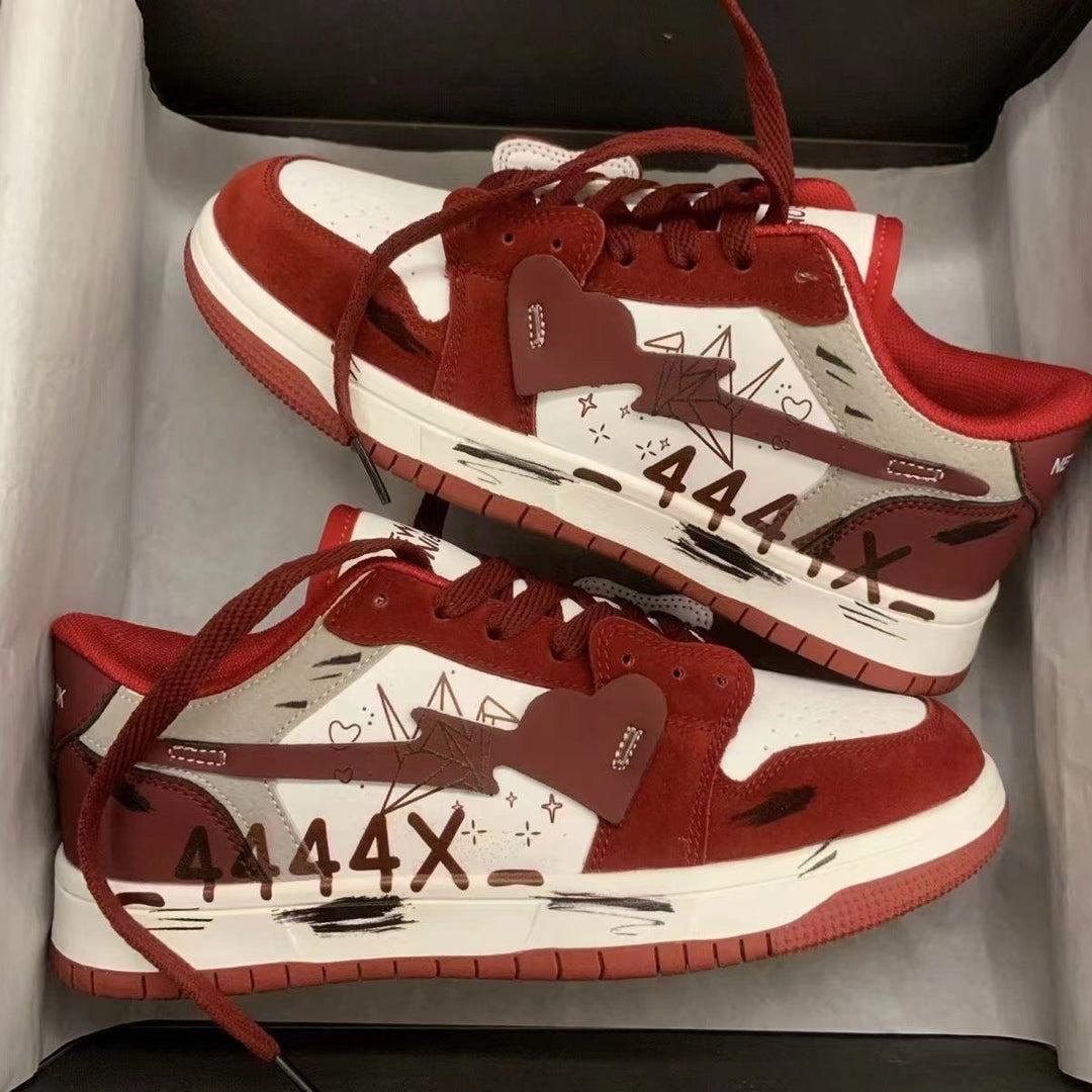 H-Block |Street Canvas Patchwork Red Casual Sneakers