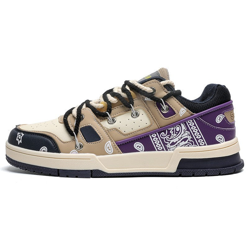 Vintage Street Color Blocking Casual Sneakers