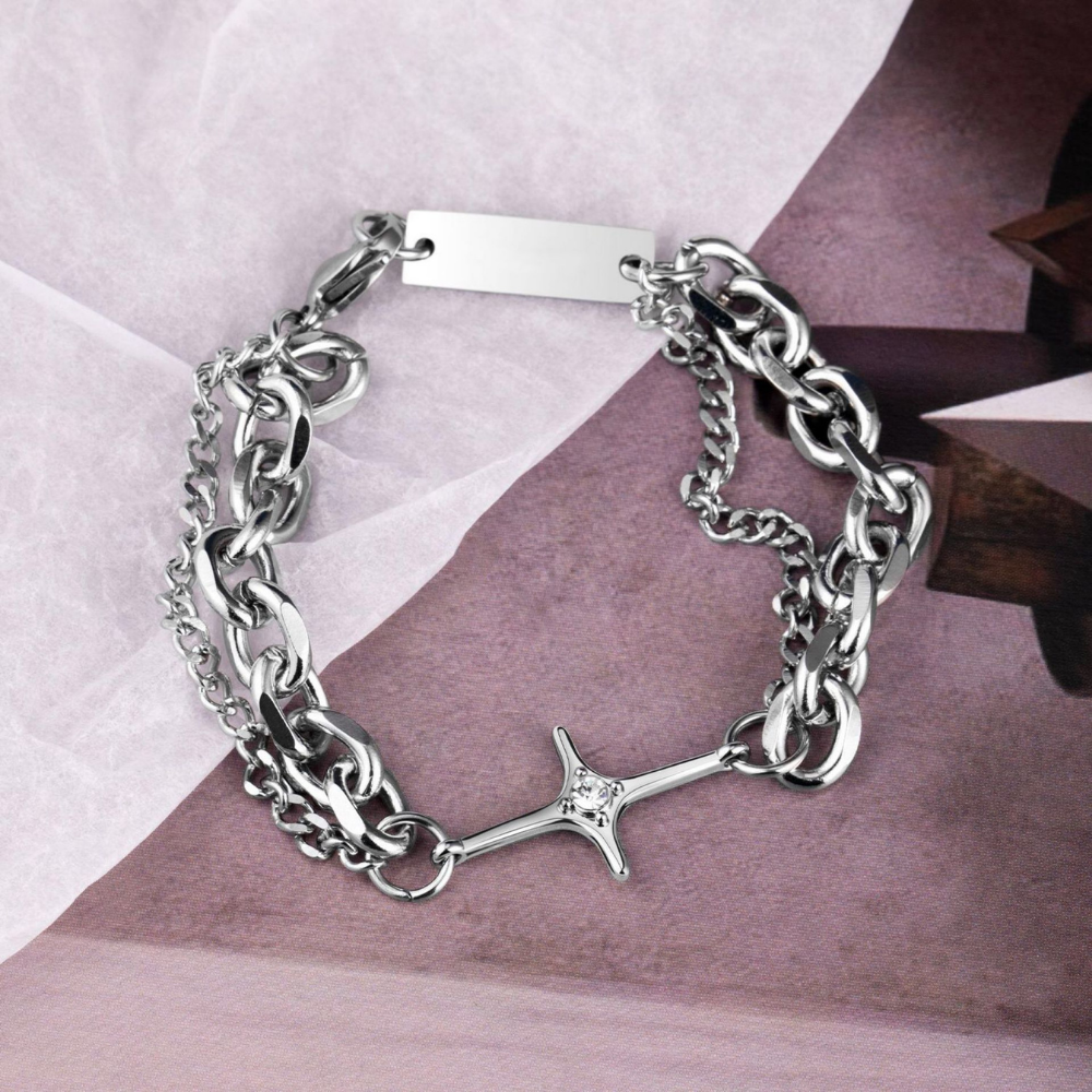 Cross Star-studded Bracelet