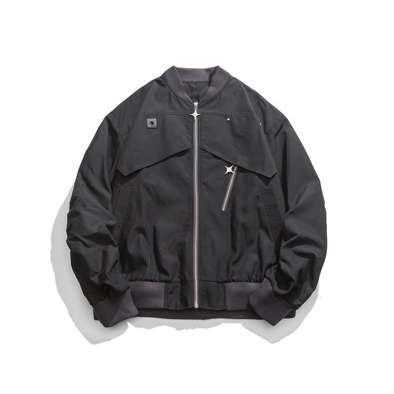 【NOW TREND】Solid Color Varsity Jacket