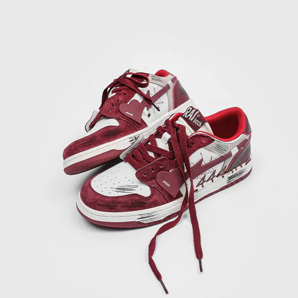 H-Block |Street Canvas Patchwork Red Casual Sneakers