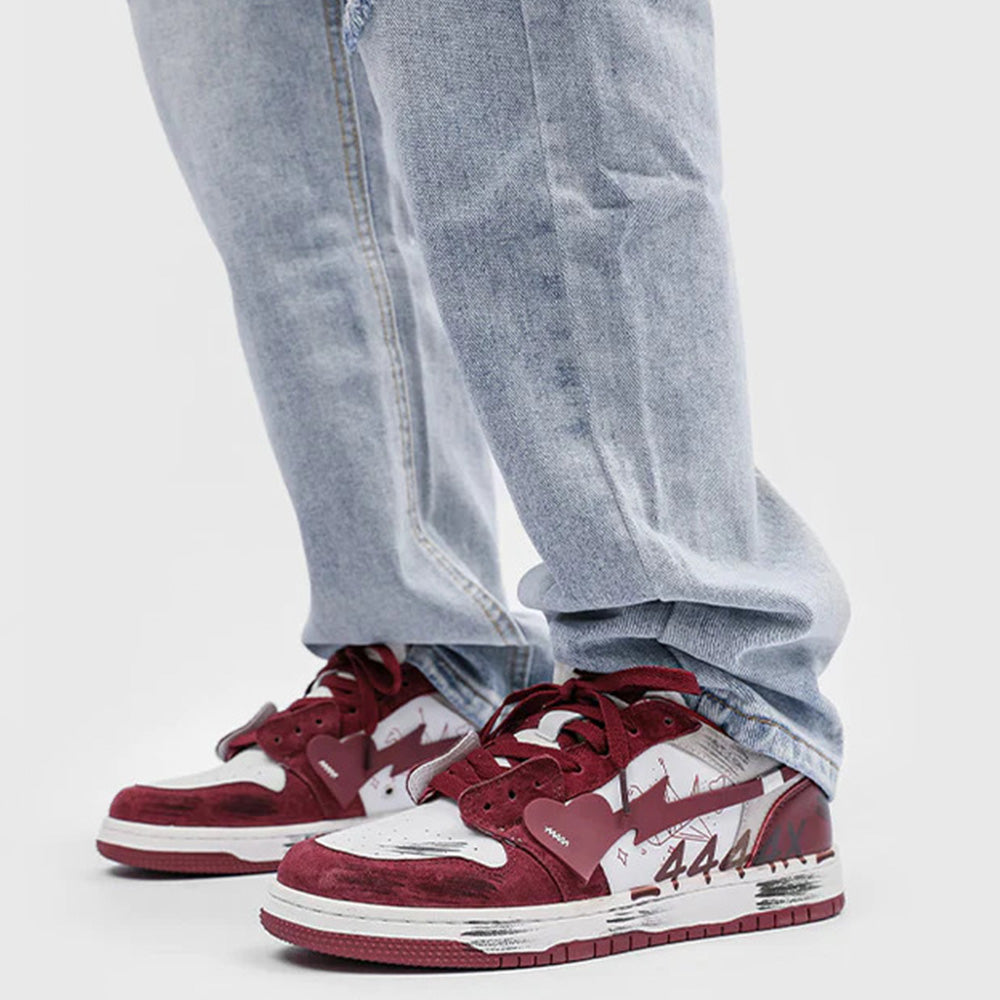 H-Block |Street Canvas Patchwork Red Casual Sneakers