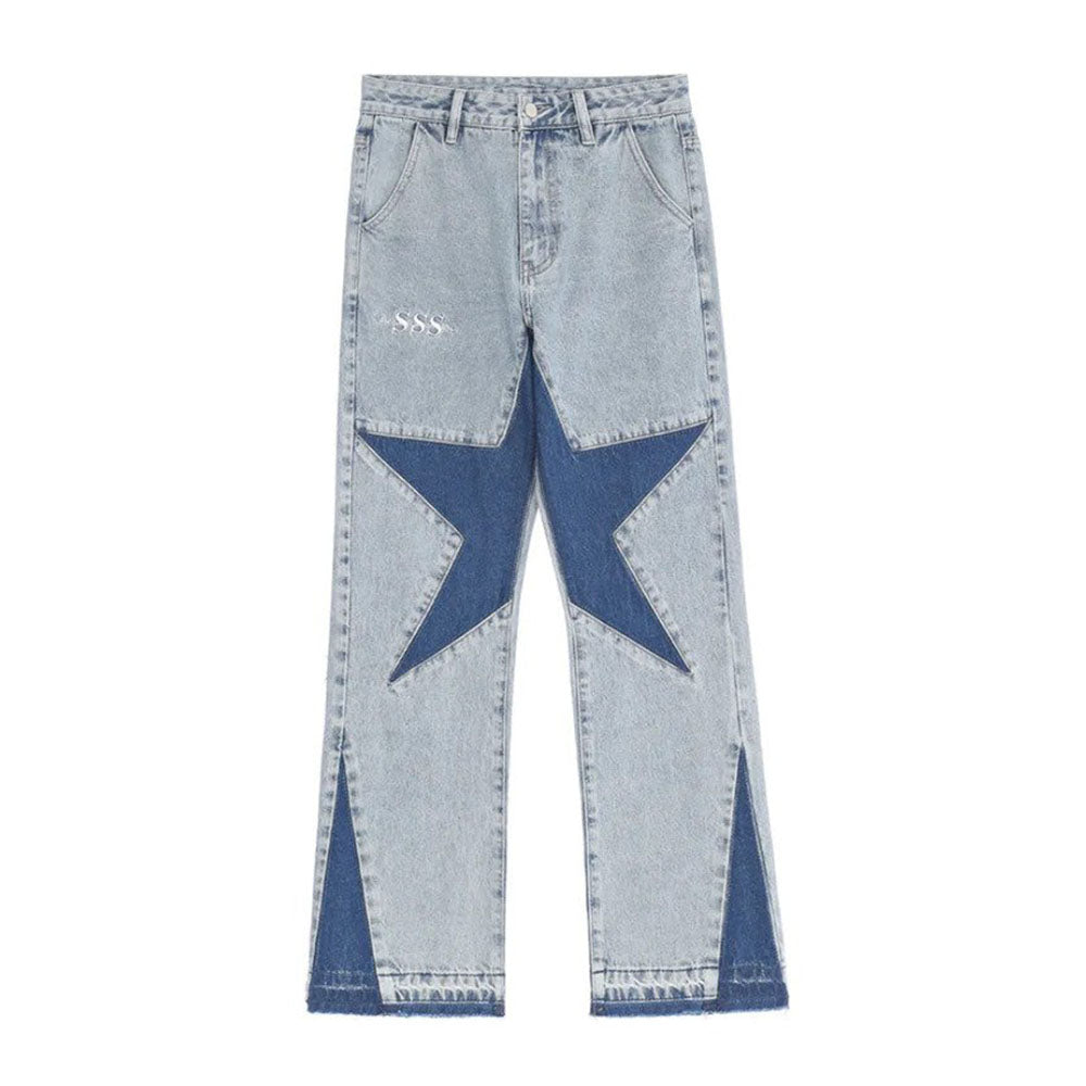 High Street Star Embroidery Jeans