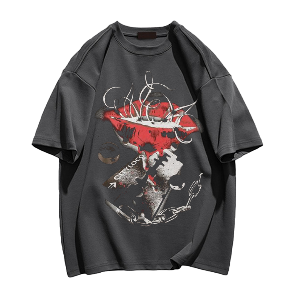 Injured Lip Print T-Shirt